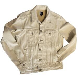 Gap Unisex Jean Jacket Cream Denim Icon Small 1990’s Vintage Y2K Casual Designer